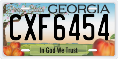 GA license plate CXF6454