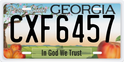 GA license plate CXF6457