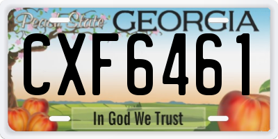 GA license plate CXF6461