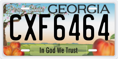 GA license plate CXF6464