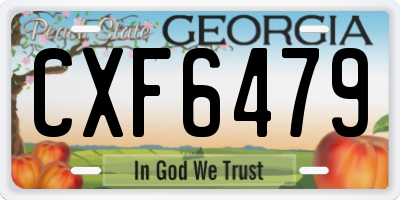 GA license plate CXF6479