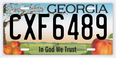 GA license plate CXF6489
