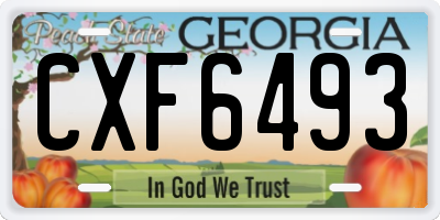 GA license plate CXF6493