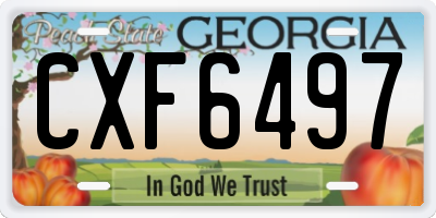 GA license plate CXF6497
