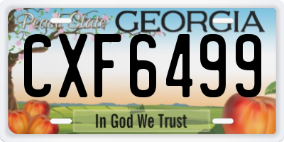 GA license plate CXF6499