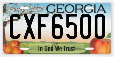 GA license plate CXF6500