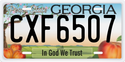 GA license plate CXF6507