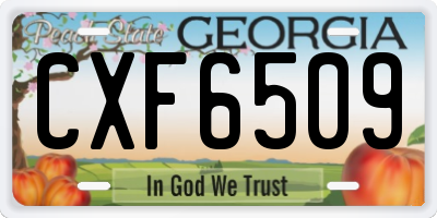 GA license plate CXF6509