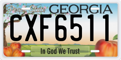 GA license plate CXF6511