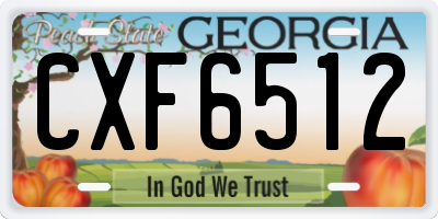 GA license plate CXF6512