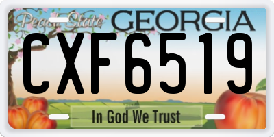 GA license plate CXF6519