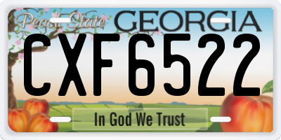 GA license plate CXF6522