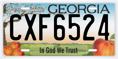GA license plate CXF6524