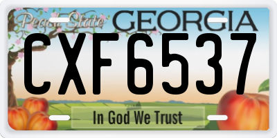 GA license plate CXF6537