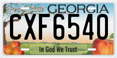 GA license plate CXF6540