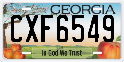GA license plate CXF6549