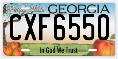 GA license plate CXF6550