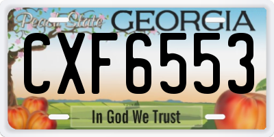 GA license plate CXF6553