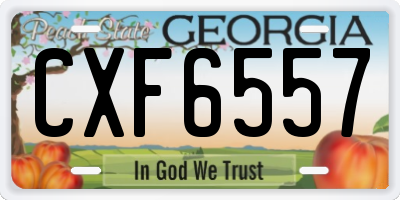 GA license plate CXF6557