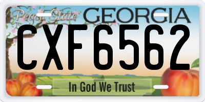 GA license plate CXF6562