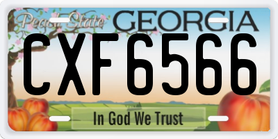 GA license plate CXF6566