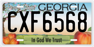 GA license plate CXF6568