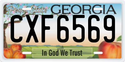 GA license plate CXF6569