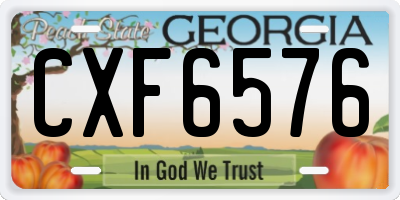 GA license plate CXF6576
