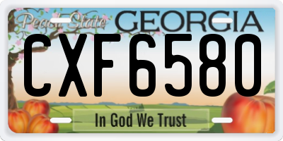 GA license plate CXF6580