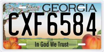 GA license plate CXF6584
