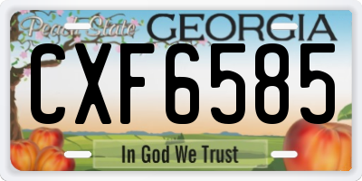GA license plate CXF6585
