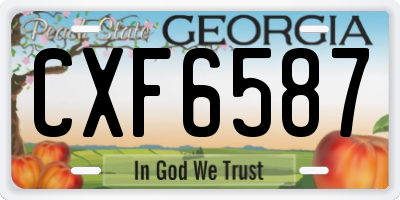 GA license plate CXF6587