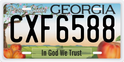 GA license plate CXF6588