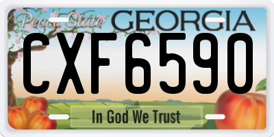 GA license plate CXF6590