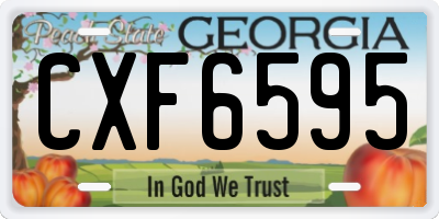 GA license plate CXF6595