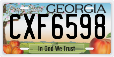 GA license plate CXF6598