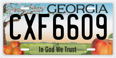 GA license plate CXF6609