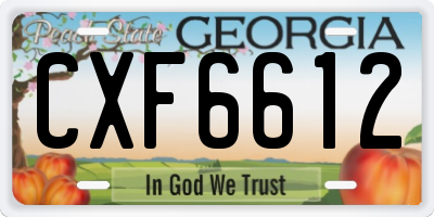 GA license plate CXF6612