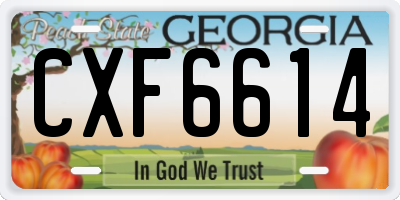 GA license plate CXF6614