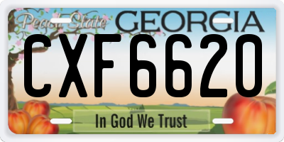 GA license plate CXF6620