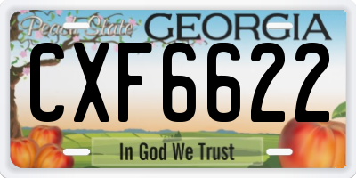 GA license plate CXF6622