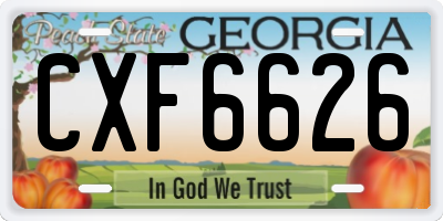 GA license plate CXF6626