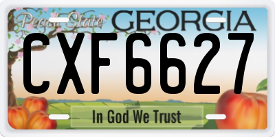 GA license plate CXF6627