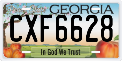 GA license plate CXF6628