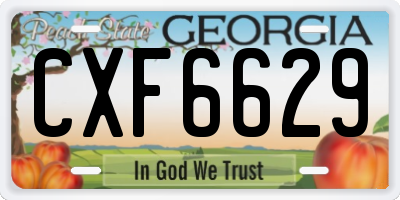 GA license plate CXF6629