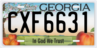 GA license plate CXF6631