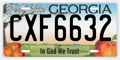 GA license plate CXF6632