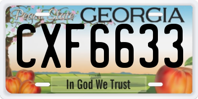 GA license plate CXF6633