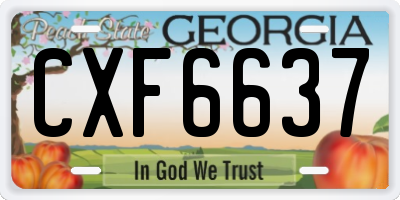 GA license plate CXF6637