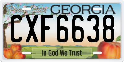 GA license plate CXF6638